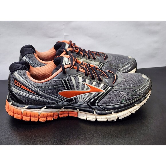 Brooks Adrenaline GTS 14 Gray/Orange Mens Size US 9 1101581D081 Running Shoes - Picture 4 of 12